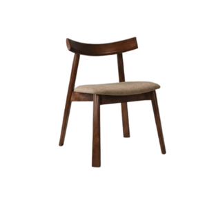 Chaise de salle à manger en teck massif naturel personnalisable avec coussin en tissu pour les projets de mobilier de restaurant et d'hôtel - Product Image 1