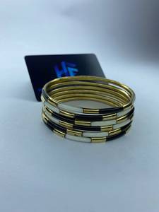 <b>Boho</b> Ethnic Luxury Resin Brass Bangles Statement Minimalist Party Jewelry - Product Image 5