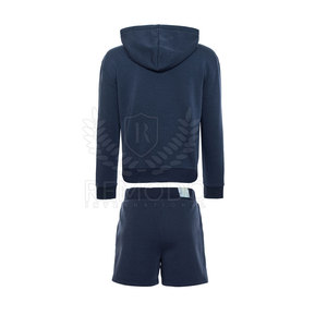 New Arrived Custom Embroidered Logo <b>Women</b> Hooded High Street Durable Cotton Material Breathable Eco-Friendly 2-Piece <b>Shorts</b> Set - Product Image 3