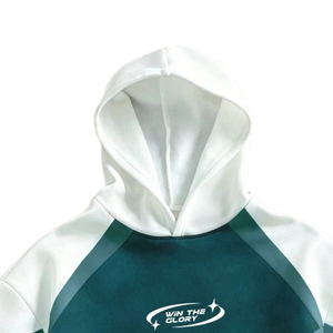 Sweat à capuche d'hiver 100 % coton pour homme, à blocs de couleur personnalisés, manches longues, empiècements contrastants raglan, poignets côtelés, style streetwear avant - Product Image 5