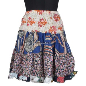 Boho Festival Gypsy <b>Patchwork</b> Mini Rara <b>Skirt</b> Hippy Boho Style Women Cotton Patch Work 20 Inch Mini Patch Work <b>Skirt</b> Boho Style - Product Image 1