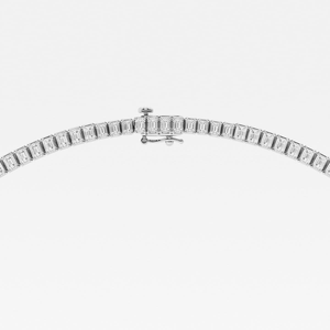 Collier Chaîne Tennis en Or avec Diamants de Laboratoire Taille Émeraude, Collier de Luxe en Or avec Diamants de Laboratoire Forme Rectangulaire Scintillante - Product Image 5