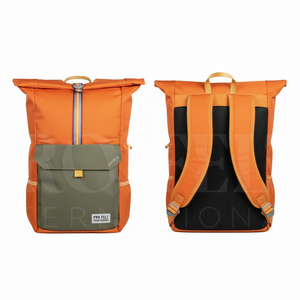 Sac à dos en cuir véritable imperméable à enroulement, léger, pour ordinateur portable, sac de voyage décontracté, extérieur, avec port USB personnalisé et design multi-poches - Product Image 2