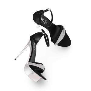 Sandalia de tacón negro de lujo nupcial FN6040 - Product Image 1