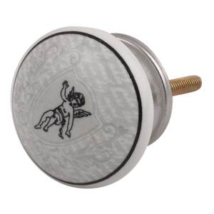 Poignées de meuble en céramique noire faites à la main en forme de homme volant, poignées de tiroir, poignées de commode, poignées de porte d'armoire de cuisine, quincaillerie en gros KID-123 - Product Image 1