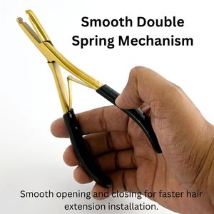 Pinza crimpadora de microanillos de acero inoxidable profesional con logotipo personalizado para extensiones de cabello, herramienta de cierre de microanillos al por mayor OEM - Product Image 3