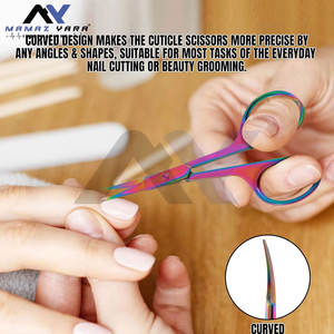 Tijeras para Cejas y Uñas de Acero Inoxidable con Recubrimiento de Titanio Colorido, Afiladas y Precisas, de Marca Privada, para Recorte Profesional - Product Image 6