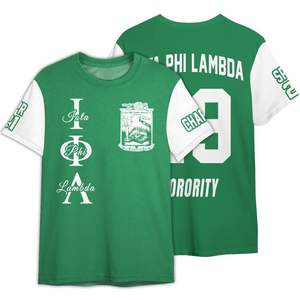Camisa Personalizada de la Hermandad Iota Phi Lambda, Color Verde Esmeralda con Blanco, Camisa de la Hermandad Iota Phi Lambda Desde 1929 - Product Image 3