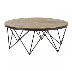 Industrial Style Marble Coffee <b>Table</b> with Handcrafted <b>Iron</b> Frame for Luxury Residential Projects - Product Image 2