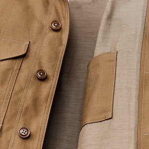 Camisa Chaqueta de Lona Marrón para Hombre con Cierre de Botones y Bolsillos en el Pecho, Estilo Workwear, Corte Regular, para Otoño - Product Image 5