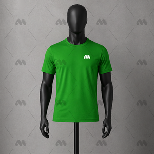 เสื้อยืดคอกลมแขนสั้นผ้าเจอร์ซีย์ระบายอากาศแห้งเร็วสไตล์สปอร์ตพร้อมโลโก้ด้านหน้าสำหรับผู้ชาย - Product Image 1