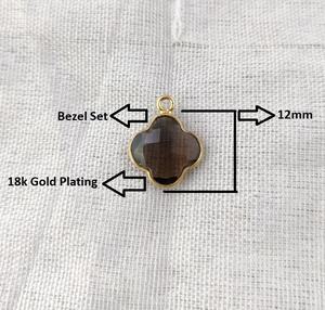 Colgantes de piedra con forma de trébol y amatista Natural, joyería de moda, venta al por mayor - Product Image 3