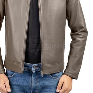 Durable Premium Quality Leather <b>Jacket</b> Winter Stylish <b>Waterproof</b> Breathable Eco-Friendly Casual Outdoor Wear Lightweight Front - Product Image 3