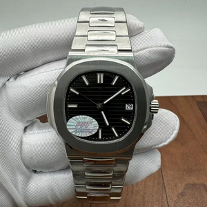 Montre à bracelet intégré en acier inoxydable 41 mm, cadran horizontal noir, fenêtre de date, mouvement automatique ETA, haute qualité, luxe, style Hip Hop Coin - Product Image 1