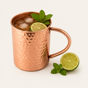 Taza Moscow Mule de Cobre Puro Hecha a Mano al por Mayor con Acabado Martillado para Bares Comerciales y Utensilios de Bar para Hoteles - Product Image 2