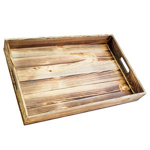 Bandeja de Madera Rústica Hecha a Mano, Diseño Rectangular, Acabado Natural, para Restaurante, Hotel, Hogar, Oficina, Decoración, Ramadán, Venta al por Mayor - Product Image 2