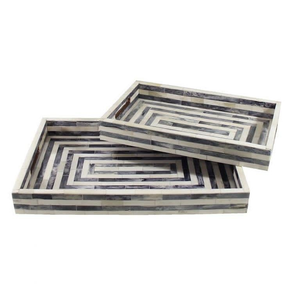 Bandejas con Incrustaciones de Hueso y Resina, Bandejas de Servicio Hechas a Mano con Incrustaciones de Resina, Bandejas Decorativas con Incrustaciones de Hueso y Resina - Product Image 3