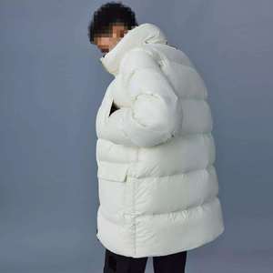 Manteau d'hiver pour femme de haute qualité, imperméable, parka courte tendance, veste décontractée, vêtement d'extérieur à capuche, col à revers, grande taille, chaud pour l'hiver - Product Image 2