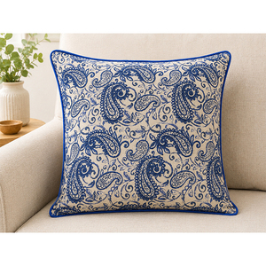 Luxury Embroidered 100% Linen Cushion <b>Cover</b> | Vintage Decorative <b>Throw</b> Pillow <b>Cover</b> for <b>Sofa</b>, Living Room & Home Decor - Product Image 1