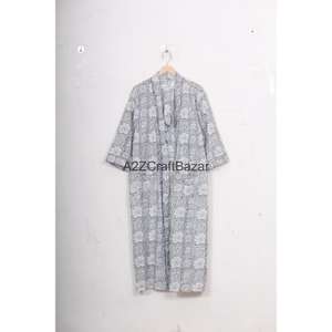 Camiseta de Manga Larga para Mujer, Hecha a Mano, 100% Algodón, Estampado Floral Digital, Cuello en V, Cierre con Cordón, Transpirable, para Todas las Temporadas - Product Image 2