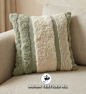 Designer Tufted Boho Cushion Cover By Indian Textiles H/L Handwoven Decorative <b>Throw</b> <b>Pillow</b> Luxury Boho <b>Pillow</b> Hot Selling - Product Image 1