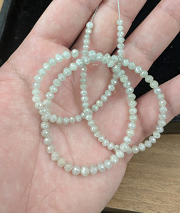 Cuentas Facetadas de Diamante Blanco Nieve Natural Raras y Únicas, Grado AAA++, 4 mm, 16 Pulgadas, Hilo de Piedras Preciosas de Lujo para Joyería - Product Image 2