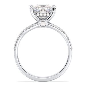 Bague de fiançailles solitaire classique REYES en or massif 14 carats avec diamant de laboratoire CVD taille princesse de 1,8 carat pour femme - Product Image 6