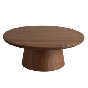 Table basse ovale minimaliste moderne en bois massif noir, forme galet organique, pour salon design et espace lounge - Product Image 6