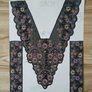 Custom Embroidered <b>Sew</b>-<b>On</b> Neck <b>Patches</b> for Ladies Apparel Home Textiles Stunning Floral Patterns for Dresses Tops Wholesale - Product Image 1