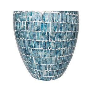 Jarrón de Cerámica Hecho a Mano con Mosaico, Redondo, Azul Brillante, Decoración Costera, Jarrón para Flores, Decoración para Sala de Estar y Hogar - Product Image 3