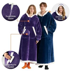 Manta con Capucha para Invierno, Ecológica, para Mujeres y Niños, Sudadera Extra Grande de Forro Polar, Regalo de Cumpleaños para Mamá - Product Image 2