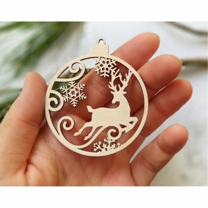 Set de Adornos Navideños de Reno de Madera Rústica, Decoración Colgante Nórdica con Puntos para Árbol de Navidad y Fiestas, Adorno al por Mayor - Product Image 5