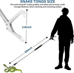 Collapsible Snake Catcher <b>Tool</b> Professional Reptile Tongs Rattlesnake <b>Grabber</b> Stick Safe Handling Equipment Strong Metal Design - Product Image 2