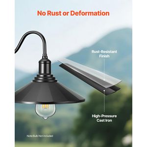 Paquete de 2 Lámparas de Pared para Exteriores, Estilo Vintage, con Cuello de Cisne, 11.5 Pulgadas de Diámetro, Resistentes al Óxido - Product Image 5