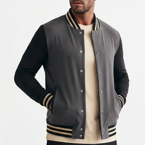 Fashionable Skin-Friendly Varsity Jacket Lightweight Polyester Spandex Crew Neck Collar Breathable jacket for men men's jackets - Product Image 1