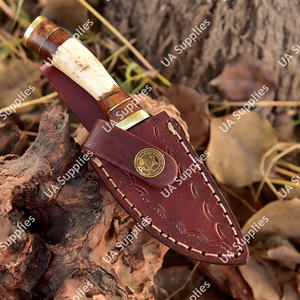 มีดสกินเนอร์ EDC งานแฮนด์เมดระดับพรีเมียม เหล็กดามัสกัส ด้ามเขาสัตว์ ทองเหลือง สำหรับล่าสัตว์ ตั้งแคมป์ ใช้ในยุทธวิธีกลางแจ้ง  ขั้นต่ำในการสั่งซื้อน้อย ขายส่ง รับผลิตแบบ OEM - Product Image 6