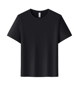 <b>Men's</b> <b>Tie</b>-Dye <b>Black</b> Cotton T-Shirt Short Sleeve O-Neck Regular Fit Casual Jersey Knitted Solid Pattern - Product Image 6
