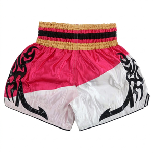 Shorts de combat Muay Thai personnalisés en satin avec logo imprimé par transfert thermique, unisexes, pour adultes, shorts d'entraînement d'arts martiaux, service OEM - Product Image 2