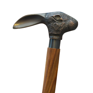 Bastón Antiguo de Latón con Cabeza de Conejo, Hecho a Mano, con Espiral de Madera, Tienda Sunrise Wood, Bastón Antiguo con Cabeza de Conejo de Madera para Hombres y Mujeres - Product Image 1