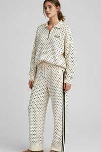 Ensemble de survêtement sportif pour femme à pois, haut à col roulé à manches longues avec fermeture éclair et pantalon à cordon de serrage, léger - Product Image 4
