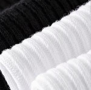Chaussettes épaisses pour hommes, noires unies, en polyester tricoté, respirantes, douces, pour usage quotidien, style sport, saison estivale - Product Image 4