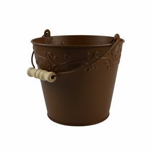 Cubo Metálico Crema con Asa de Alambre, Estilo Rústico, Maceta para Plantas de Jardín, Flores, Uso Decorativo, Cubos Vintage - Product Image 4