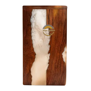 Handcrafted Ocean Wave Resin & Natural Wood Cremation Urn Blue Epoxy Ashes <b>Box</b> Artistic Funeral <b>Memorial</b> <b>Keepsake</b> by AYAANS - Product Image 1