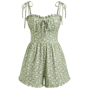 Mono vaquero para mujer sin mangas, de cintura alta, con tirantes, color liso, ajuste holgado informal, por encima de la rodilla, para primavera y verano, estilo urbano. - Product Image 2
