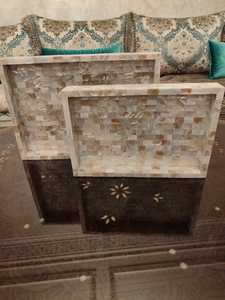 Plateau de rangement en nacre incrustée – Organisateur élégant en mosaïque de coquillages à motif personnalisé pour intérieurs modernes et luxueux - Product Image 4