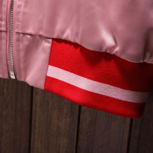 Chaqueta Casual Sukajan con Estampado de Flamencos y Corazones, Estilo Hip Hop, Primavera, Lona Delgada Recubierta, para Invierno, Servicio OEM Disponible - Product Image 6