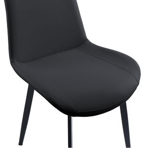 Set di Sedie da Pranzo Moderne in Pelle PU Nera con Gambe in Metallo per Cucina, Ristorante, Soggiorno e Sala Riunioni - Product Image 2