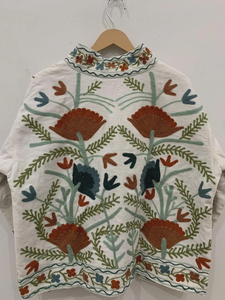 Handmade Vintage Boho Unisex Winter <b>Jacket</b> Floral Embroidered Suzani with Cotton Filling Ethnic Chic Outerwear Cozy <b>Velvet</b> Coat - Product Image 2