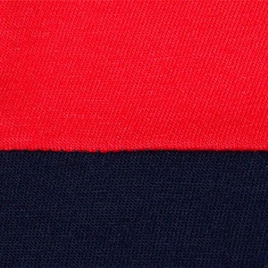 Camiseta de Cuello Alto y Manga Corta para Hombre, Diseño Color Block, Corte Regular, Tejido de Punto Informal, 100% Algodón Transpirable, Rojo, Azul Marino, Blanco - Product Image 5