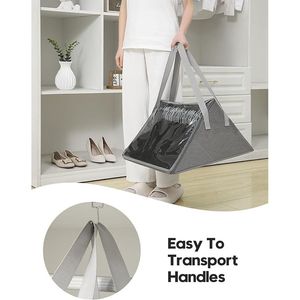 Confezione da 2: Organizer appendiabiti a doppio scomparto anti-groviglio con copertura trasparente per armadio, contenitore a doppio scomparto - Product Image 2